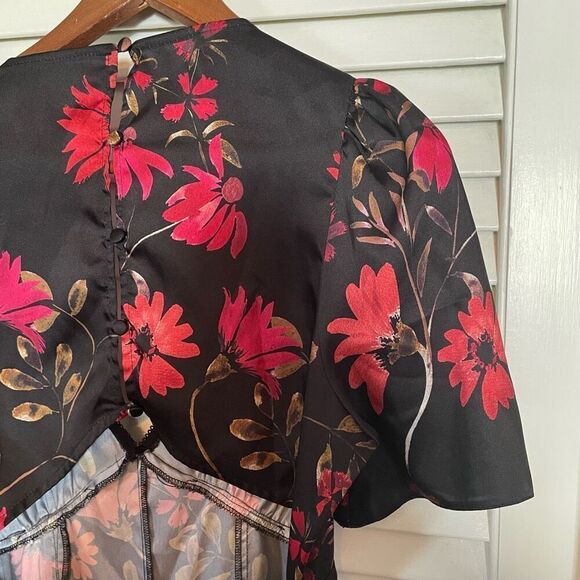 ASOS | floral red black open back jumpsuit size 10 - Picture 14 of 14